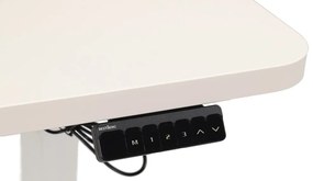 Výškovo nastaviteľný elektrický stôl BestBerg BBAT-14WW / rozmer 140x70 cm / výška 93,4-125,4 cm / biely