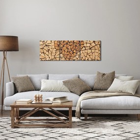 Obraz - Srdce z dreva (s hodinami) (90x30 cm)