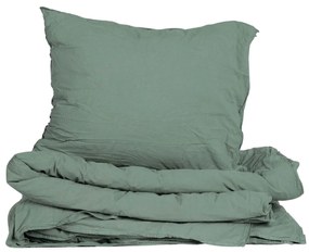 Storefactory Povlečení z organické bavlny Crinkle Mineral Green 150 × 210 cm