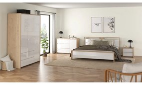 Biela/v prírodnej farbe komoda v dekore duba 119x84x48 cm Next – Tvilum