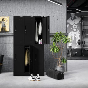 Šatníková skriňa pre zamestnancov čierna IGOR 1 Plus 316,5 x 1850 x 450 mm