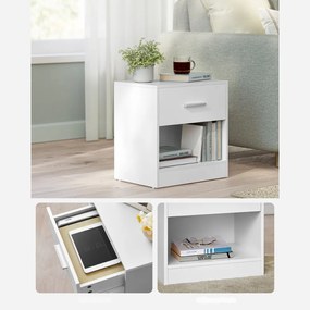 Vasagle Nočný stolík COSTA, 28x39x41cm, biela