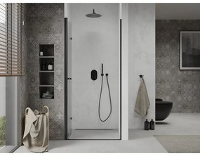 Mexen Lima, skladacie sprchové dvere do otvoru 80 x 190 cm, 6mm číre sklo, čierny profil, 856-080-000-70-00