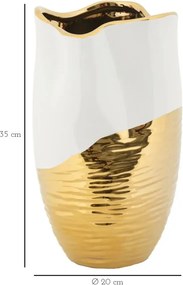 Váza Lux 35 cm zlatá/biela