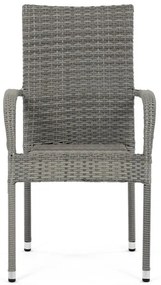 Autronic BONTEC Záhradná stolička, kov, polyratan, sivá, AZC-S2114 GREY Farba: Šedá