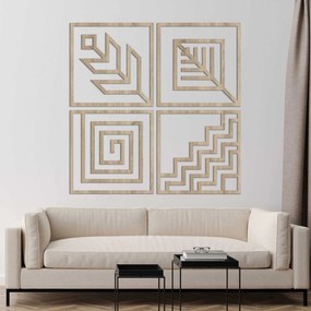 SENTOP | Drevený Obraz na stenu 4 diely geometria | SENTOP HDF0397-A-B-C