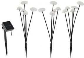 Aldotrade Lampa solárne Hríbiky súprava 3ks, v. 43cm, 15 LED, teplá biela