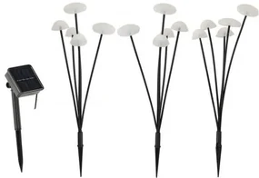 Aldotrade Lampa solárne Hríbiky súprava 3ks, v. 43cm, 15 LED, teplá biela