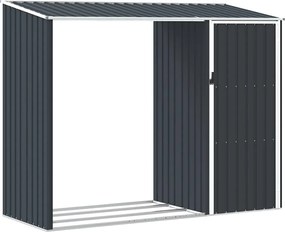 vidaXL Záhradná kôlňa na palivové drevo antracitová 245x98x159 cm pozinkovaná oceľ