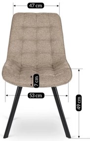 Vintino kreslo BERA Látka - bežová farba, nohy čierne - vintino.sk