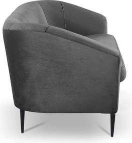 Trojmiestna pohovka Olivio, stredne šedá zamatová látka