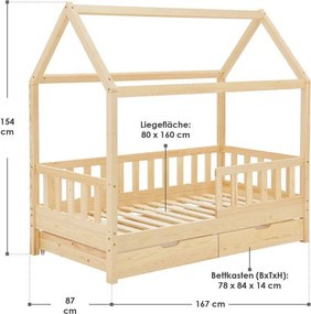 Detská posteľ 80 × 160 cm s úložným priestorom