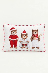Obliečka na vankúš PYJAMA BEAR TRIO biela 30x50 cm