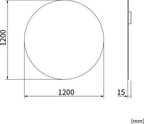 Erga Round, okrúhle zrkadlo 120cm, ERG-V01-ROUND-1212-CL
