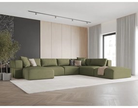 Svetlozelená rohová pohovka do "U", pravý roh Esther - Milo Casa