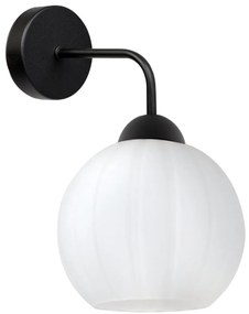 Nástenné svietidlo Costa, 1x biele sklenené tienidlo, b