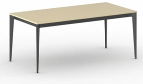 Rokovací kancelársky stôl PRIMO ACTION, 180x90 cm, čierna podnož, breza