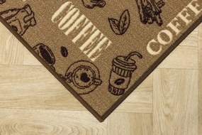 Protišmykový koberec / behúň Coffee 04 hnedý / béžový