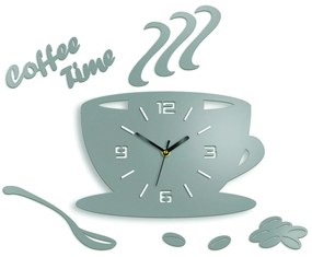 Nástenné hodiny Coffee svetlo šedé