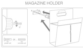 Kovový/z eko kože stojan na časopisy Bull L – LIND DNA