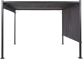 Zahradní pergola s LED solárním osvětlením BestBerg BBGG-51 / 300 x 400 x 215 cm / šedá