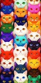Plážová osuška MEOW 100x180 cm farebná, 100% mikrovlákno