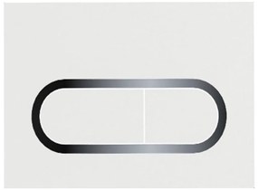 Ravak X01455 - Splachovacie tlačidlo CHROME 24,7x16,5 cm biela