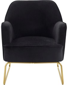Čierne zamatové kreslo Joshua - Støraa