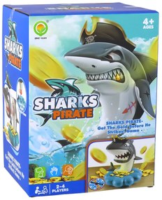 LEAN TOYS Arkádová hra - Shark Pirate Exploding Coins, koleso na točenie