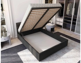 Manželská posteľ 140 cm Lonnie (čierna) (s roštom a úložným priestorom). Vlastná spoľahlivá doprava až k Vám domov. 1047075