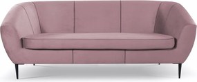 Trojmiestna pohovka Olivio, svetle ružová zamatová látka
