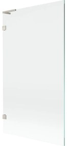 Mexen, Mexen Lunar L 1-krídlová vaňová zástena 100 x 150 cm, transparentná, brúsený nikel - 897L-100-000-97-00