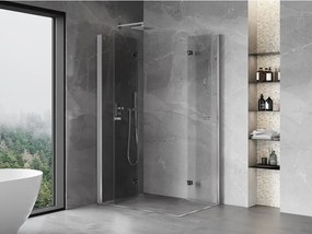 Mexen Mist-F Duo, skladací sprchový kút 100 x 80 cm, číre sklo, chrómový profil, 8A6-100L-080P-01-00