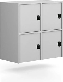 Nadstavba pre skrine FRAME, 4x dvere, 872 x 450 x 854 mm, kódový zámok, sivá