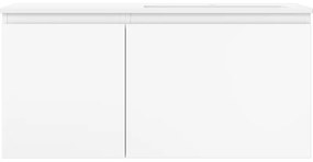 Mexen Orio, kúpeľňová skrinka 100 cm s pravým umývadlom Otis, 1S, 1D, biela matná, 91A13-10047-3-BBFF01-W18P01