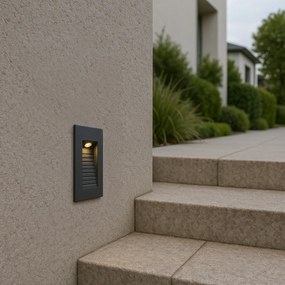 Moderné zapustené nástenné svietidlo čierne 7 cm vrátane LED IP65 - Trem