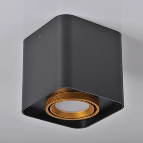 PLX Stropné reflektory SAN JOSÉ, 1xGU10, 50W, 10x10cm, štvorcové, čierno-zlaté
