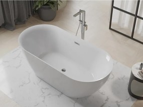 Mexen Roxy, voľne stojaca vaňa 170 x 80 cm, biela, chrómový prepad, 51201708000-01