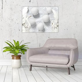 Obraz - Zlatá labuť na vode (70x50 cm)