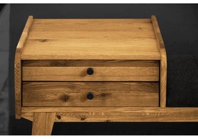 Lavica so zásuvkami z dubového dreva so sivým sedákom Retro - The Beds