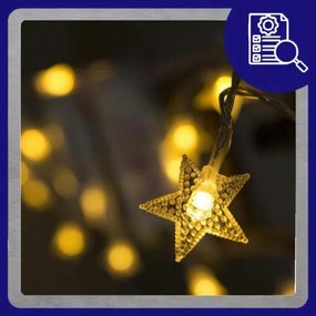 Vianočný svetelný záves 20 LED hviezdy teplá biela DA324B