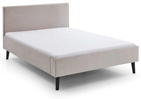 Biela/krémovobiela čalúnená dvojlôžková posteľ bez roštu 140x200 cm Leira – Meise Möbel