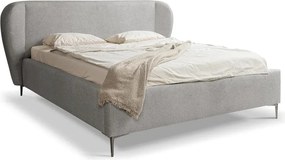 Svetlosivá čalúnená dvojlôžková posteľ s roštom 180x200 cm Makana – Makamii