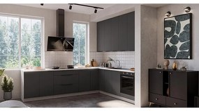 Kuchynská linka Aria GR/WH 260x230 cm bez kuchynskej dosky