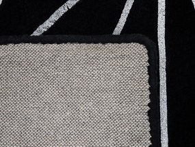 Viskózový koberec 160 x 230 cm čierna/strieborná SIBEL Beliani