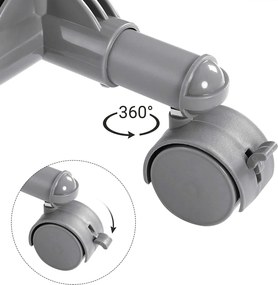 Stojan na oblečenie, s 2 výsuvnými tyčami, sivý