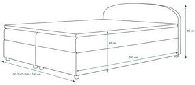 Manželská posteľ  Boxspring 180 cm Brick (čierna + vzor kvet) (s matracom a úložným priestorom). Vlastná spoľahlivá doprava až k Vám domov. 1046409