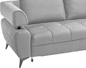 Rohová sedacia súprava Paris, svetlo šedá látka, pravý roh