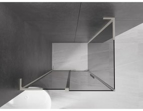 Mexen Velar L, sprchový kút s posuvnými dverami 110 x 100 cm, 8mm šedé sklo, brúsená oceľ, 871-110-100-43-97