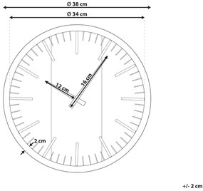 Nástenné hodiny ø 38 cm čierne VILLORA Beliani